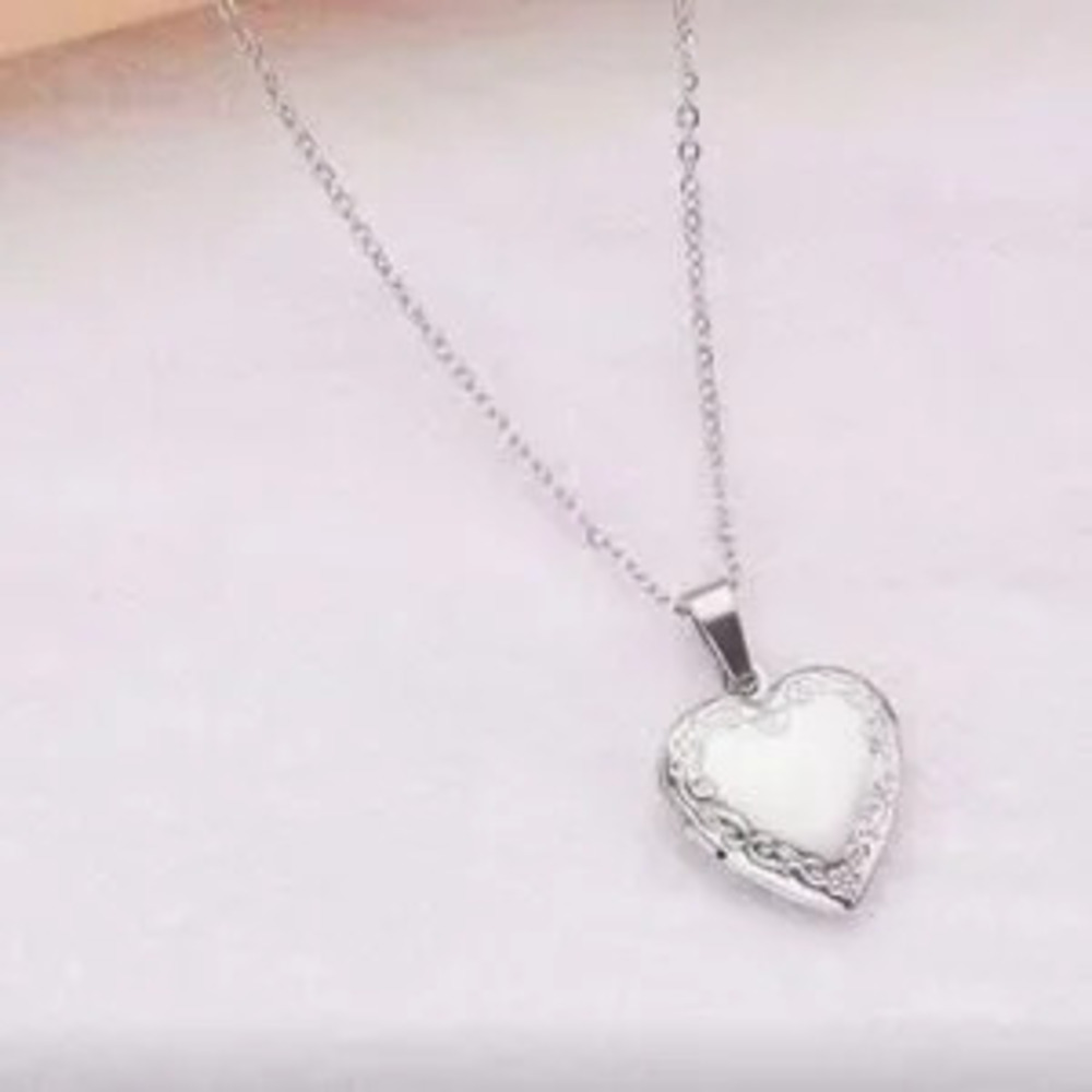 925 silver necklace w/ Vine Heart Locket Women's Valentine's Birthday BOHO Gift
